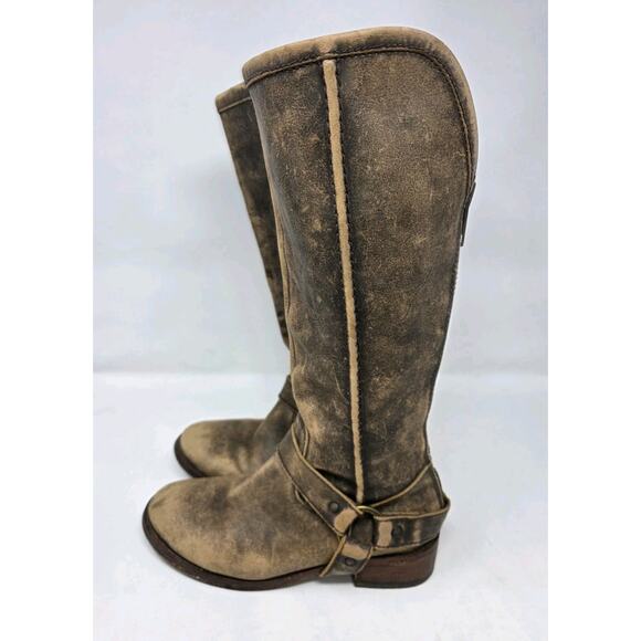 Corral Ladies Distressed Brown Tall Harness Boots 7.5 M P5100 - Picture 1 of 13